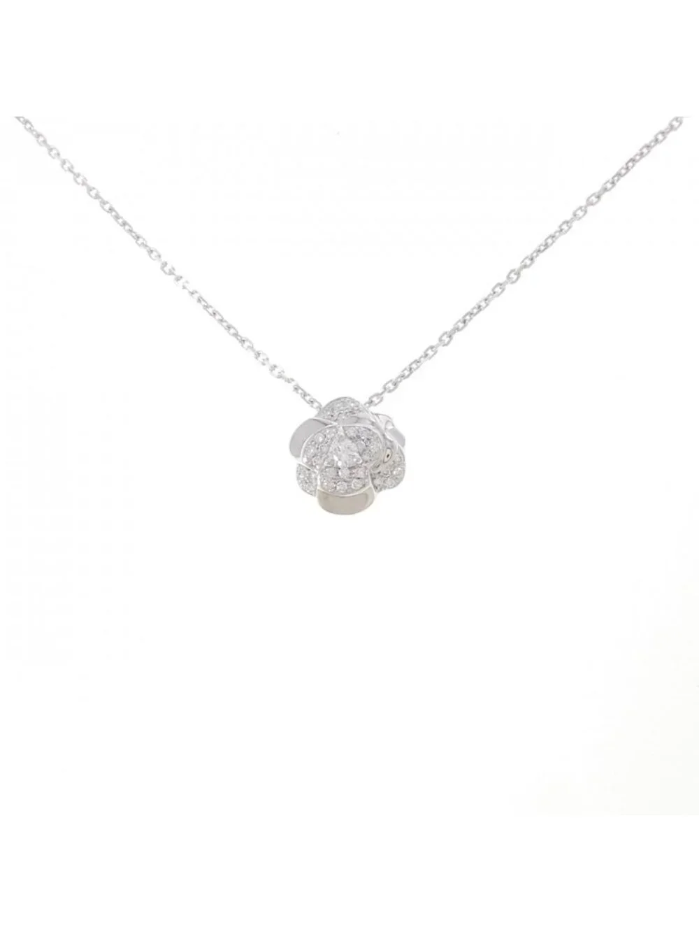 Chanel Camellia Necklace White Gold
